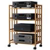 OUKEJNM 2/3/4-Layer AV Media Stand Free Standing Audio Rack Cabinet Audio Component Rack Corner Shelf HiFi Audio Equipment Dac Amplifier with 4 Universal Wheels (4 Tier-high 120cm,Length-80cm) view 1