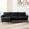 ovios 81.5" L-Shape Sofa Couch with Chaise, Minimalist Plush Corduroy Couches with Comfy Cushions, Modern Luxury Deep Seat Cloud Sofas for Living Room Bedroom, Left Chaise, Black view 1