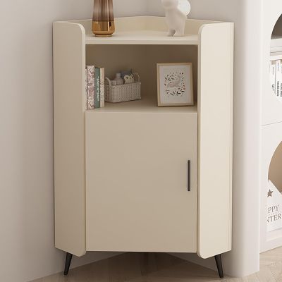 LLYLAFDC Corner Shelf Cabinet Stand, Farmhouse Corner Storage Cabinet with Storage, Modern Pantry Storage Cabinet,Home Space Saver for Kitchen, Living Room, Laundry Room and Hallway(Beige,40cm)