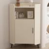LLYLAFDC Corner Shelf Cabinet Stand, Farmhouse Corner Storage Cabinet with Storage, Modern Pantry Storage Cabinet,Home Space Saver for Kitchen, Living Room, Laundry Room and Hallway(Beige,40cm) view 1
