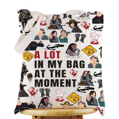 G2TUP Rick Grimes Tote Bag Rick Grimes Fans Gift Negan & Glenn & Dixon Shoulder Bag Maggie & Michonne Merch (A Lot Watch Out)