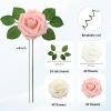 JOYLEX Artificial Flowers Realistic Roses, Real Looking Fake Roses with Stem for DIY Wedding Bouquets Centerpieces Bridal Shower Party Home Romantic Decorations (White/Cream/Light Pink, 100pcs) view 2