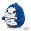 AicooFest Emotional Support Shark Gifts for Women Men Positive Crochet Animals Shark Decor Stuff, Cute Mini Crochet Animals with Messages, Inspirational Gift for Coworker Friend view 1