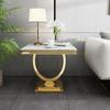 Goderfuu Real Marble End Table Modern Side Table Small End Table Night Stand, Corner Table with Stainless Steel Base, White End Table Bedroom Side Table Living Room Sofa Table Gold Side Table view 2