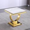 Goderfuu Real Marble End Table Modern Side Table Small End Table Night Stand, Corner Table with Stainless Steel Base, White End Table Bedroom Side Table Living Room Sofa Table Gold Side Table view 4