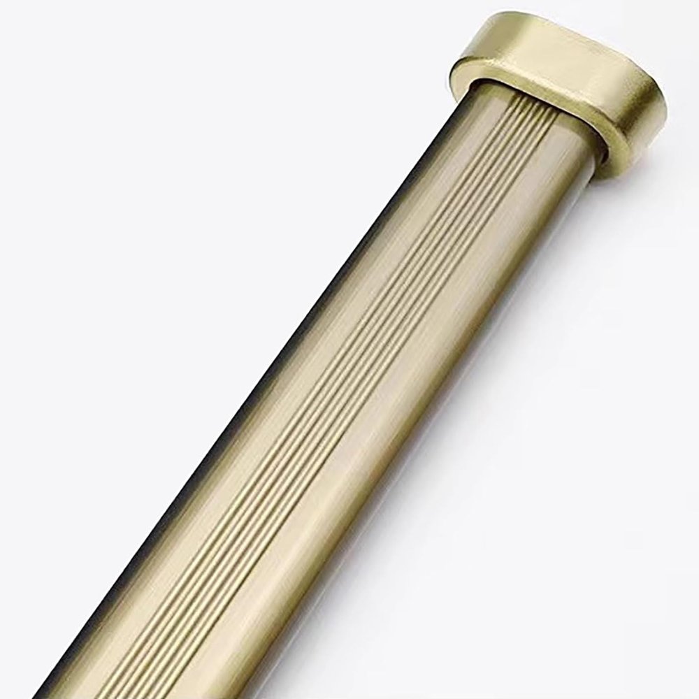 BINGWANG 30 50 60 90 120 150 CM Long Oval Aluminum Closet Rods, Heavy Duty Closet Pole Rod with End Caps & Screws, Wall Mount Clothes Hanging Bar for Cabinet(Gold,Length 35cm/13.8in)