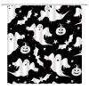 YSATNSFT Spooky Halloween Shower Curtain Funny Ghost Bats Pumpkin Stars Cute Halloween Black White Orange Fabric Bathroom Decor Set with Hooks,(67" Wx70 H) view 1
