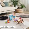 3x5 Area Rugs Retro Aesthetics Abstract Geometry Kids Play Rug, White and Gray Ink Wash Painting Throw Rugs Bedroom Soft for Coffee Shop Living Room Under Table Game Room view 4