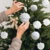 6PCS Christmas Balls Ornament, White Glitter Balls with Hanging Loop, Shatterproof Hanging Balls for Home Xmas Tree Winter Holiday Festival Wreath Party Decor (#4) view 2