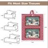 4 PCS Car Tissue Holder, Merry Christmas Xmas Tree Snowflake Hangable Tissue Box Cover Rectangle for Bathroom, Portable&Washable Toilet Paper Holder for Office Decor,12x7.5 Inch view 2