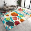 LACEABI Ball Sports Lover Area Rug, Cartoon Doodle Basketball Volleyball Rugby Indoor Non Slip Kids Rugs, Low Pile Soft Foldable Rug for Living Room Bedroom Children's Room Dormitory - 8 ft x 10 ft view 1