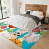 LACEABI Ball Sports Lover Area Rug, Cartoon Doodle Basketball Volleyball Rugby Indoor Non Slip Kids Rugs, Low Pile Soft Foldable Rug for Living Room Bedroom Children's Room Dormitory - 8 ft x 10 ft view 3