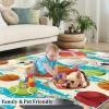 LACEABI Ball Sports Lover Area Rug, Cartoon Doodle Basketball Volleyball Rugby Indoor Non Slip Kids Rugs, Low Pile Soft Foldable Rug for Living Room Bedroom Children's Room Dormitory - 8 ft x 10 ft view 4