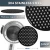 NEOUZA V4 Espresso Puck Screen 0.8mm Thickness Honeycomb Mesh Double Layer Black Protective Coating for Coffee Portafilter Basket (2, Black and Silver, 58mm) view 2
