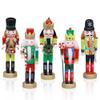 Jolik 5 PCS Christmas Nutcracker Ornament Set, Nutcracker Figures with Opening Mouths Christmas Decorations for Xmas Tree, Table Decor - Red Green view 1