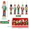 Jolik 5 PCS Christmas Nutcracker Ornament Set, Nutcracker Figures with Opening Mouths Christmas Decorations for Xmas Tree, Table Decor - Red Green view 2