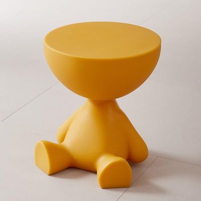 CMYCYDDPLY Circle Coffee Table, Cute Sofa End Table, Low Coffee Table, Modern Special Shaped Nightstand for Living Room, Bedroom, Small Spaces(Yellow)