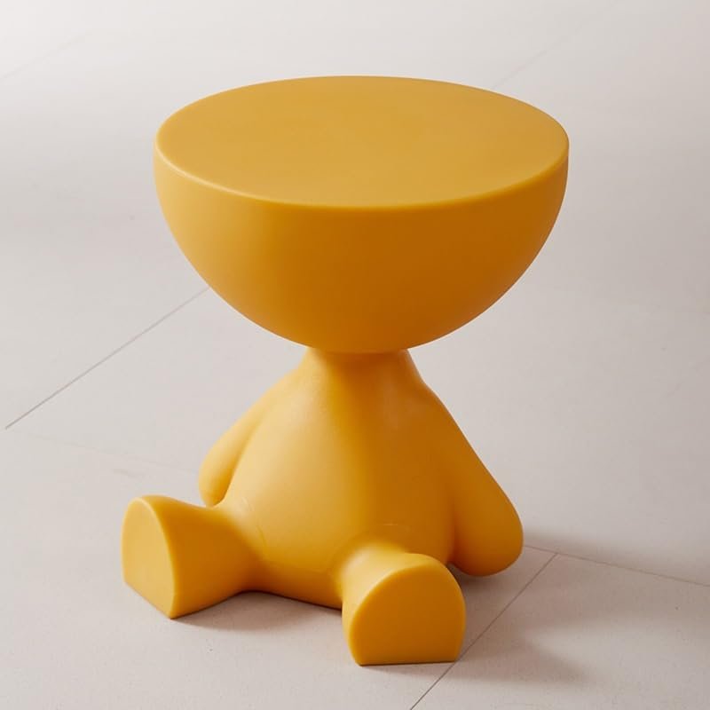 CMYCYDDPLY Circle Coffee Table, Cute Sofa End Table, Low Coffee Table, Modern Special Shaped Nightstand for Living Room, Bedroom, Small Spaces(Yellow)