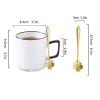 DANAIM mug (loanword) Creative Ceramic Breakfast Cup 13.5 Oz Water Cup with Spoon can be Used to Hold Oatmeal and Milk Suitable for Office and Home Tea Cups mugs, 20010125 view 2