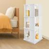 HAPPCUCOE 3-Tier Rotating Bookshelf,Stackable Bookshelf Organizer, Rotating Book Shelf for Living Room, Bedroom,Study Room, Library (White) view 2