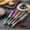 EDBAZLAGE 2pcs Stainless Steel Bread Knife Cake Spatula Set Toast Knife Cake Serving Knife Sharp Pizza Cutter Gold view 2