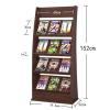 Organizes Your Reading Materials Magazine Storage Rack Floor-Standing Brochure Display Stand Vertical Leaflet Display Rack Folding Periodical Rack Book Newspaper Shelf ,Modern Freestanding Newspaper view 2