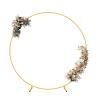 HJXGQJM Wedding Arch Backdrop Stand, WeddingArch Round Backdrop Stand Metal Balloon Archs Stand, for Weddings Ceremony Bridal Archway Birthday Party BabyShower Photo Booth Decorations(Gold,180cm) view 1