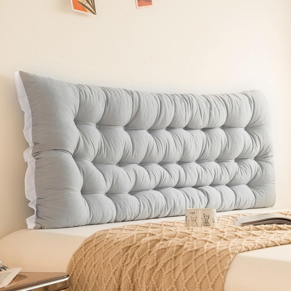 YUNDUOKEJI Large Headboard PillowWedge Sitting in Bed Pillow,Backrest Bolster Pillow Support Positioning Bed Sofa Rest Reading Pillow(Size:39x20 in,Color:Silver Grey)