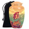 YATHABHISA Serene Mermaid Urn for Cremation Ashes - Memorial Urns for Human Ashes - 10 Inch Large with Velvet Bag - Urns for Mom - Decorative Funeral Urn view 1