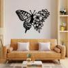 Aportif Metal Butterfly Wall Decor, Floral Butterfly Metal Wall Art, Flower Wall Art, Boho Artwork, Nature Decorations, Flower Decorations, Living Room Decor (White, 19x13 in | 47x33 cm) view 3
