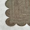 Gautam International Scallop Jute Runner Rug Boho Jute Rug Scalloped Coastal Rug, Dark Taupe, 2'x16' view 2