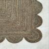 Gautam International Scallop Jute Runner Rug Boho Jute Rug Scalloped Coastal Rug, Dark Taupe, 2'x16' view 4