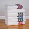 Ganesh Mills Oxford Super Gym Towels White w/Green Stripe 86% Cotton/ 14% Polyester Ribbed Towels with 100% Ringspun Loops & Yarn Dyed Pin Stripe Broad Band Plain Cam Border 4" White (Pack of 12) view 2