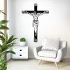 SZI Jesus Cross Metal Wall Decor, Crucifix Wall Cross, Catholic Cross Metal Decor, Jesus Art Wall Decor, Wall Art for Living Room (White, 24"x17" | 60x43cm) view 2