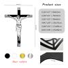 SZI Jesus Cross Metal Wall Decor, Crucifix Wall Cross, Catholic Cross Metal Decor, Jesus Art Wall Decor, Wall Art for Living Room (White, 24"x17" | 60x43cm) view 4