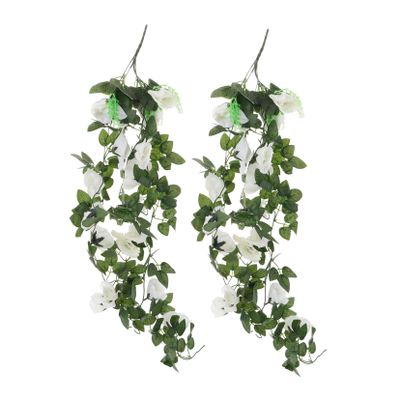 Amosfun 2pcs Artificial Rose Vine Garland Green Leaves Faux Flower Decor for Weddings Parties Home Decoration and Use Versatile and Enchanting Floral Accent