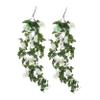 Amosfun 2pcs Artificial Rose Vine Garland Green Leaves Faux Flower Decor for Weddings Parties Home Decoration and Use Versatile and Enchanting Floral Accent view 1