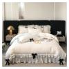 YIZUFU White Korean Style Lace Ruffles Black/Red Bow Princess Bedding Set Duvet Cover Bed Skirt Or Fitted Sheet Bed Sheet Pillowcases,bedding, dxf-123 view 1