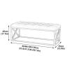 Entryway Bench, Upholstered Tufted Velvet Ottoman Bench with Metal Base, Modern Decorative Bench Ottoman Foot Rest End of Bed Bench Seat for Living Room, Bedroom, Hallways, Black(80x35x45cm(31.5x13.8x view 2