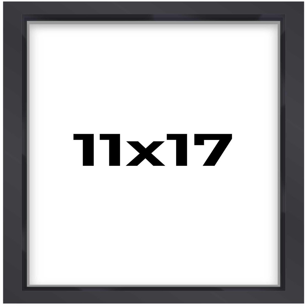 11x17 Black Shadowbox Frame - Shadow Box Frame Interior Size 11x17 by 1.5 Inches Deep - Black Frame Made to Display Items Up to 1.5 Inches Deep Includes Shatter Resistant Acrylic, Backing, Hardware