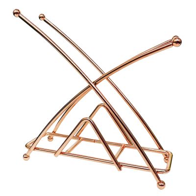 MinnowXY Wrought Iron Paper Stand Tissue Organiser Dispenser Gold Rose Gold Napkin Holder Paper Towel Storage Rack For Kitchen