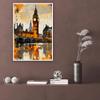 Abstract Landscape Art Posters London Big Ben River Europe Landmark Oil Painting Watercolor Wall Art Canvas Poster Print HomeOffice Room Decor Gifts 12X16in Unframed view 3
