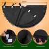 SevenFish Christmas Tree Skirt, Black Christmas Tree Skirt 30 inches Soft Double Layer Burlap Tree Skirt with Pom Pom for Rustic Christmas Halloween Decorations view 3