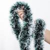 Gloreyan 33FT Christmas Tinsel Garland Green and White Metallic Tinsel Twist Garland Shiny Hanging Decoration for Xmas Tree Decoration Wedding Party SuppliesDark Green view 3
