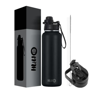 32oz Insulated Water Bottle Stainless Steel Water Bottle with Straw & Spout Lids | Double Wall Vacuum Flask | Spill Proof Travel Water Bottle, BPA-Free | Reusable Steel bottle for Hot & Cold