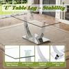 BAOPIN Glass Dining Table Set for 4, 63'' Dining Table Set for 4, Dining Room Table with Stainless Steel Leg and Base, PU Dining Chairs Set for 4 view 3