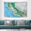 Puxufody Maps of California Tapestry Wall Hangings,Tapestries Home Decoration view 3