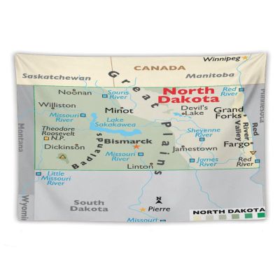 Puxufody Maps of North Dakota Tapestry Wall Hangings,Tapestries Home Decoration