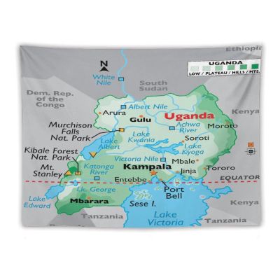 Puxufody Maps of Uganda Tapestry Wall Hangings,Tapestries Home Decoration for Room and Bedroom