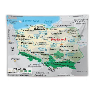 Puxufody Maps of Poland Tapestry Wall Hangings,Tapestries Home Decoration for Room and Bedroom